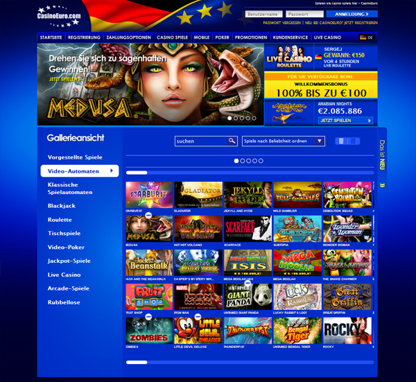 Casino Euro neues Design Casino Euro neues Design