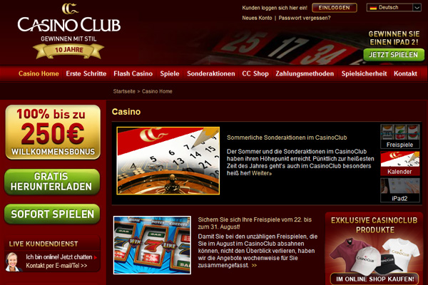 Casino Club - Tägliche Freispiele im August